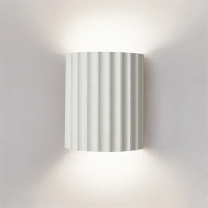 Nordic Resin Wall Lamp Ribbed E27 Indoor Ambient Light