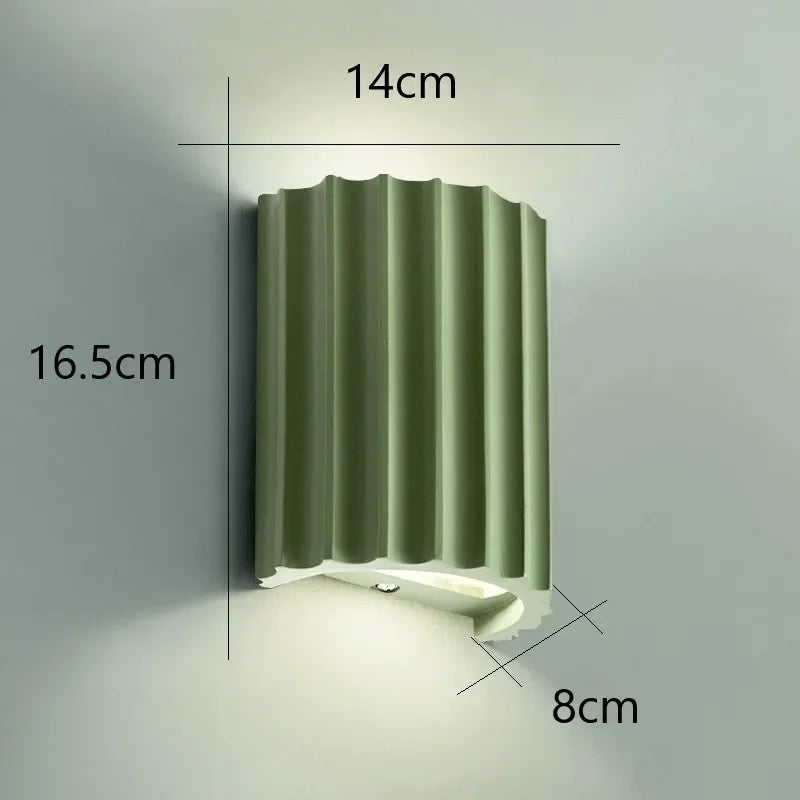 Nordic Resin Wall Lamp Ribbed E27 Indoor Ambient Light