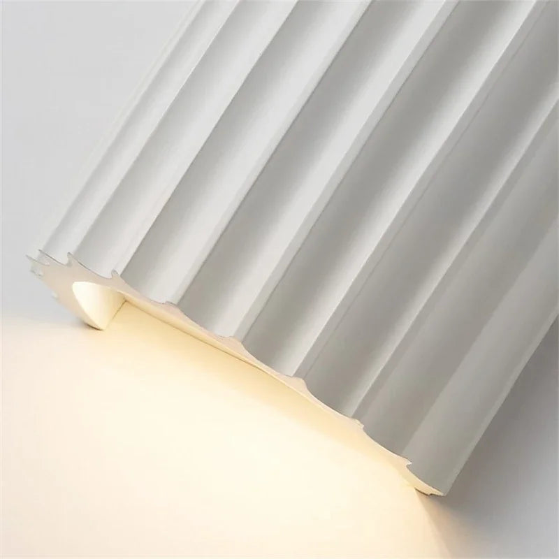 Nordic Resin Wall Lamp Ribbed E27 Indoor Ambient Light