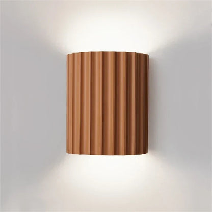 Nordic Resin Wall Lamp Ribbed E27 Indoor Ambient Light