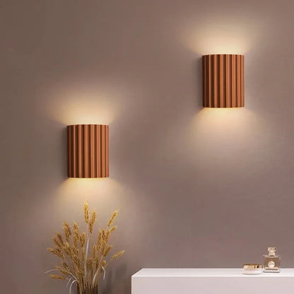 Nordic Resin Wall Lamp Ribbed E27 Indoor Ambient Light