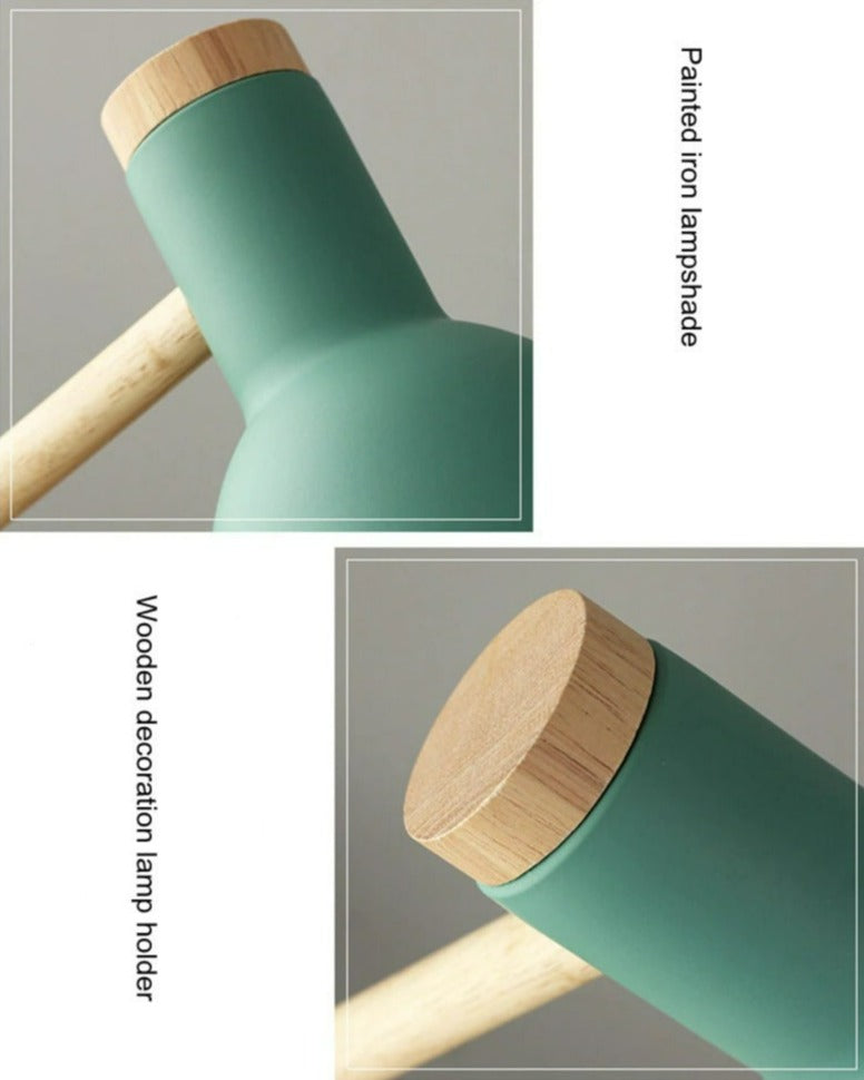 Nordic Wooden Desk Lamp with Adjustable Arm for Modern Ambient Lighting