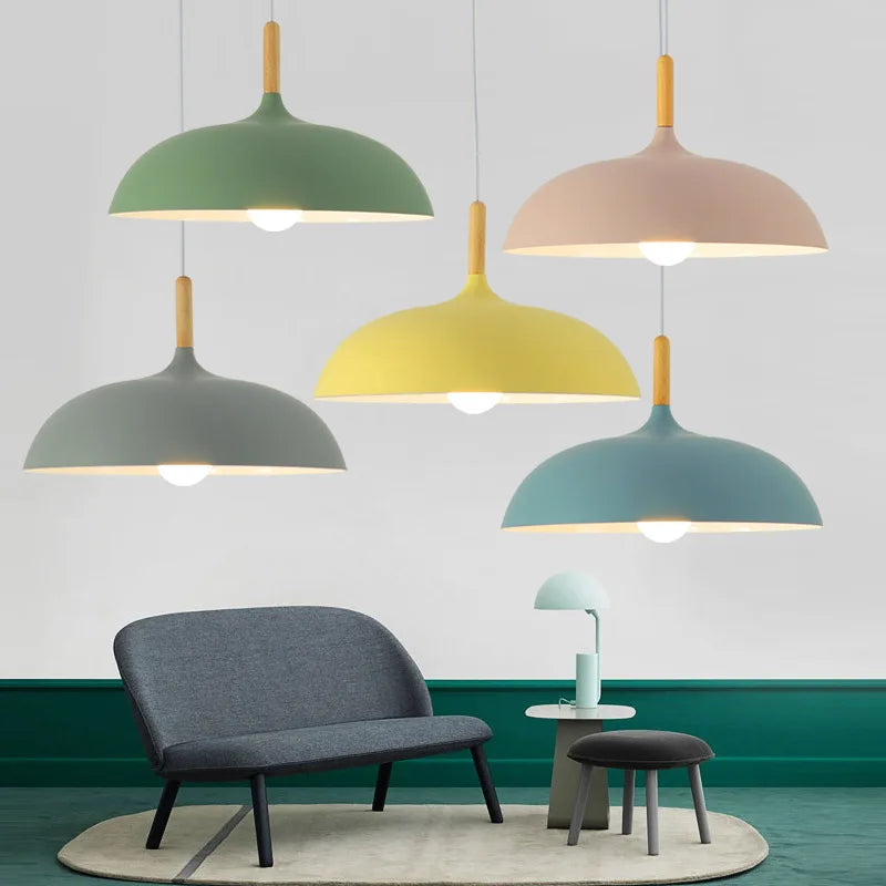 NordicOak skandinavisk egetræ loftslampe moderne LED pendel lampe
