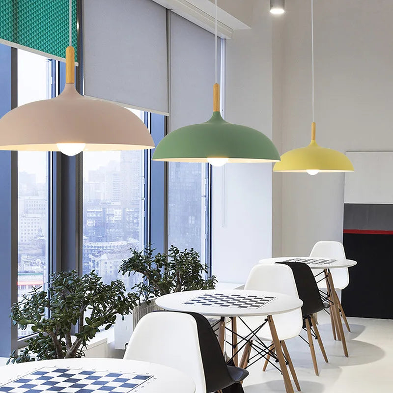 NordicOak skandinavisk egetræ loftslampe moderne LED pendel lampe