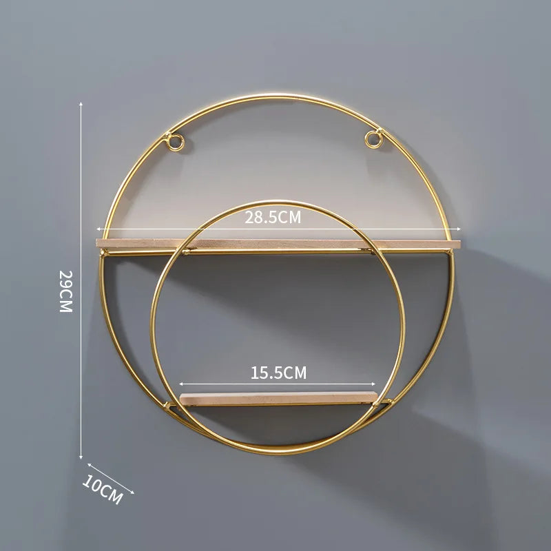 NordicWave Double Circle Wall Shelf Scandinavian Floating Shelf for Decor and Storage