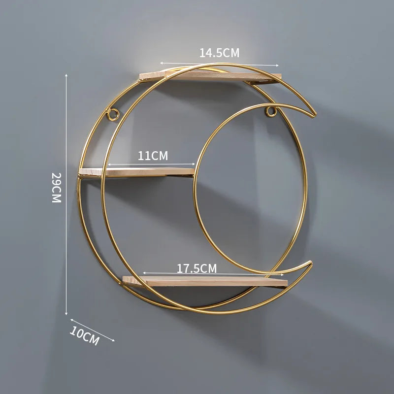 NordicWave Double Circle Wall Shelf Scandinavian Floating Shelf for Decor and Storage