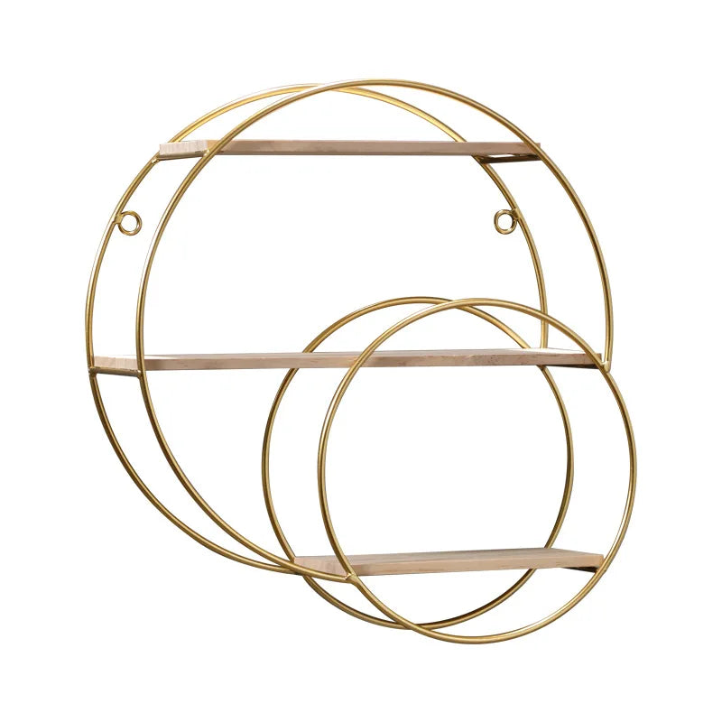 NordicWave Double Circle Wall Shelf Scandinavian Floating Shelf for Decor and Storage