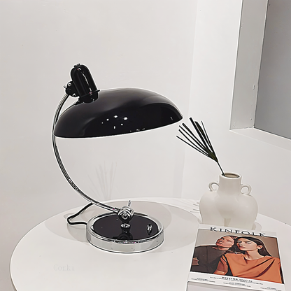 Vintage lampa stołowa NostaChic z żelazną kopułą, regulowana lampa biurkowa i do czytania  