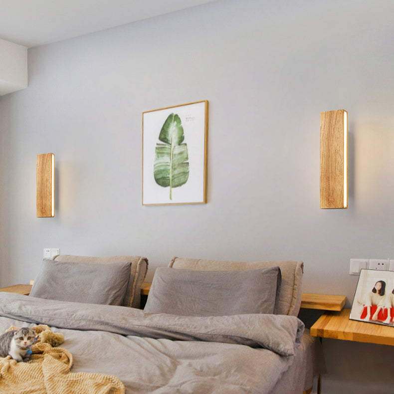 OakBeam Massivholz LED Wandleuchte Minimalistische Naturleuchte