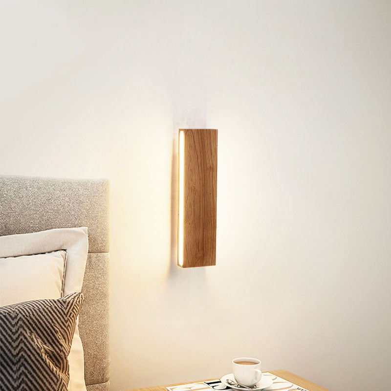 OakBeam Massivholz LED Wandleuchte Minimalistische Naturleuchte