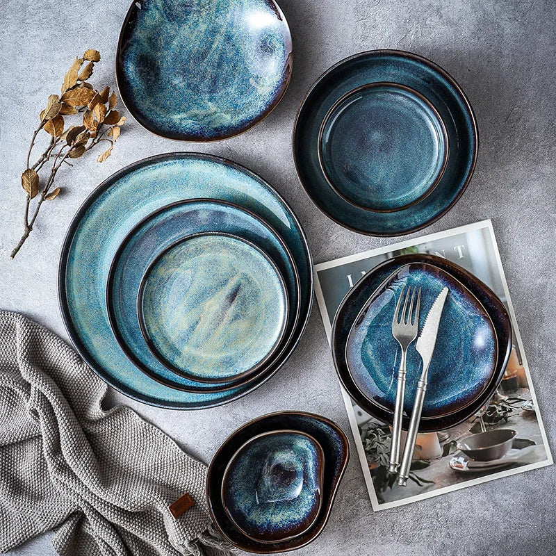 Ocean Breeze Porcelain Dinnerware Set 11 Piece Coastal Design