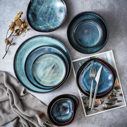 Ocean Breeze Porcelain Dinnerware Set 11 Piece Coastal Design