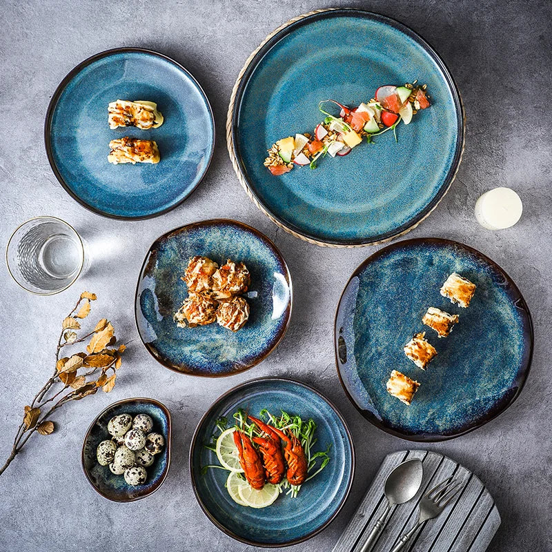 Ocean Breeze Porcelain Dinnerware Set 11 Piece Coastal Design