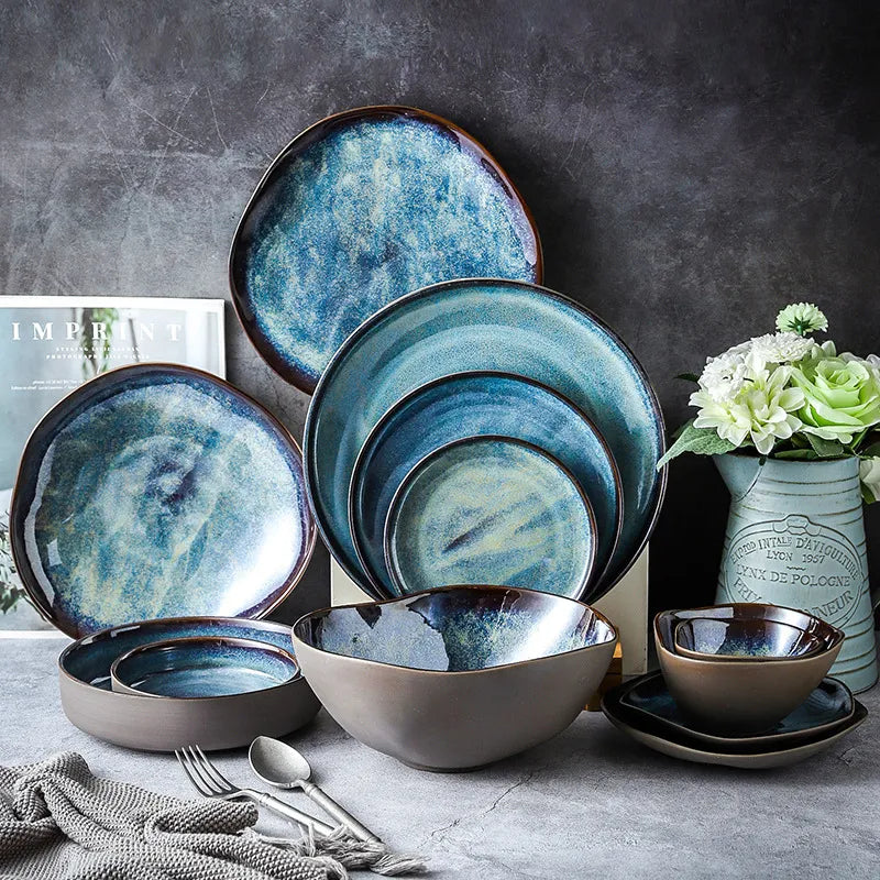 Ocean Breeze Porcelain Dinnerware Set 11 Piece Coastal Design