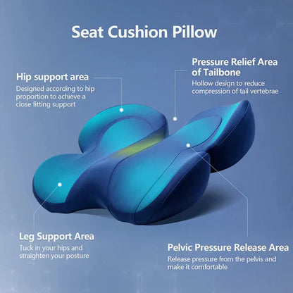 OrthoSeat Memory Foam Seat Cushion for Coccyx Sciatica and Lower Back Support