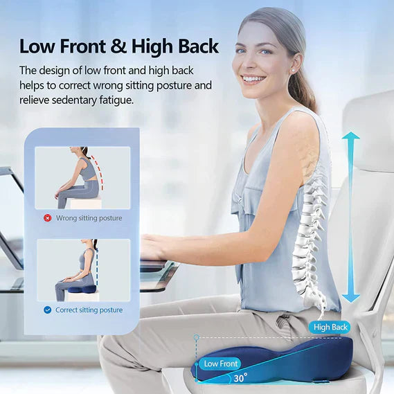 OrthoSeat Memory Foam Seat Cushion for Coccyx Sciatica and Lower Back Support