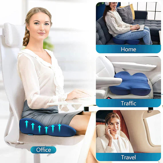 OrthoSeat Memory Foam Seat Cushion for Coccyx Sciatica and Lower Back Support