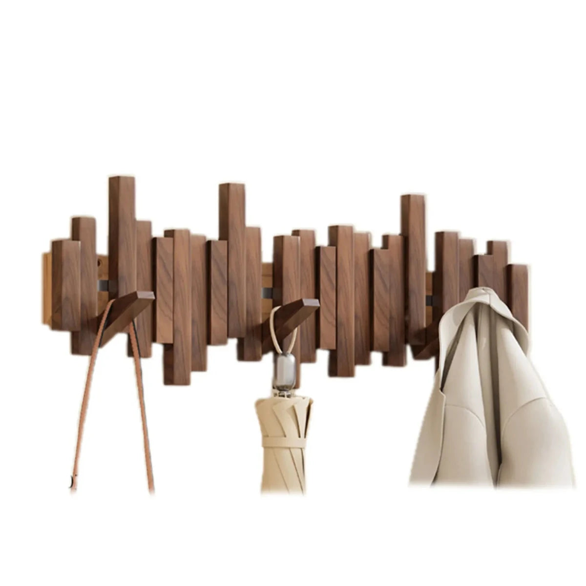 Piano Holz Wandgarderobe mit 5 Haken