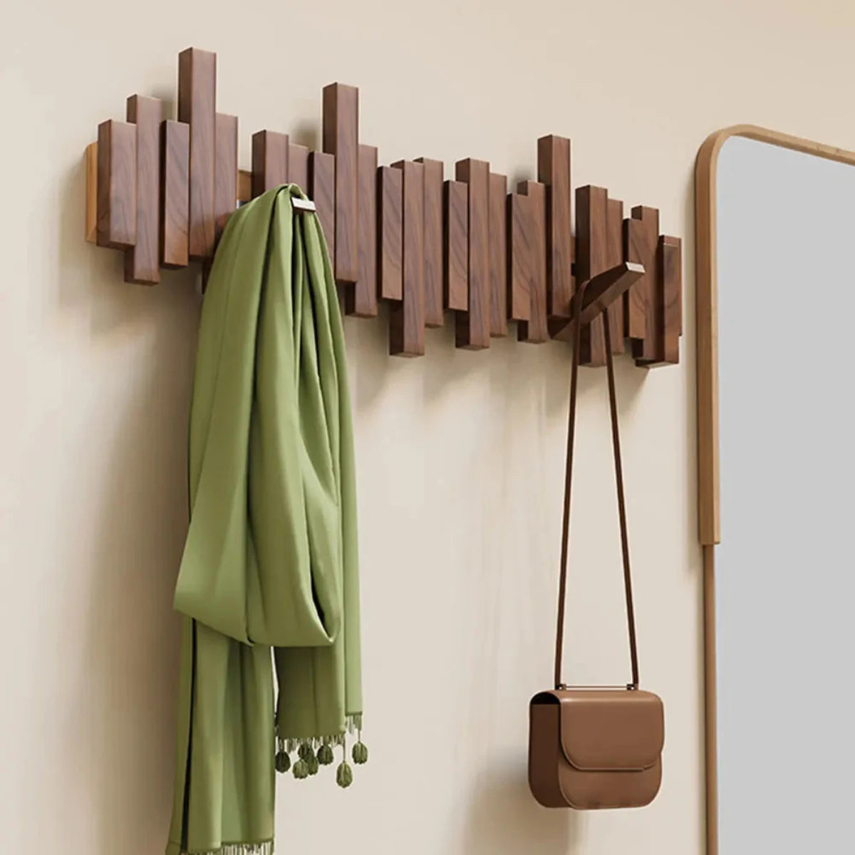 Piano Holz Wandgarderobe mit 5 Haken