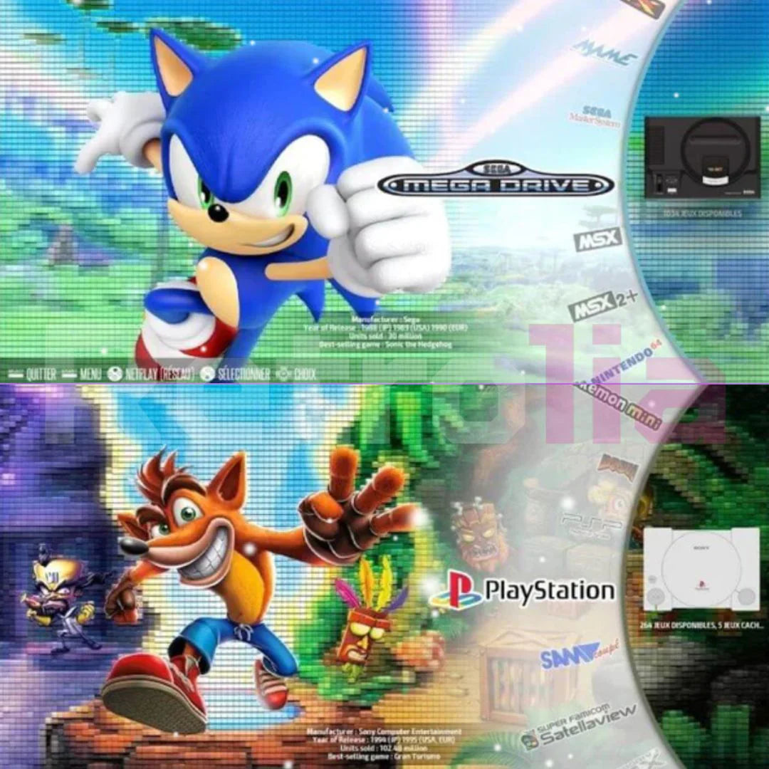 PixelDrive Retro Game Console with 2 Wireless Controllers 64GB