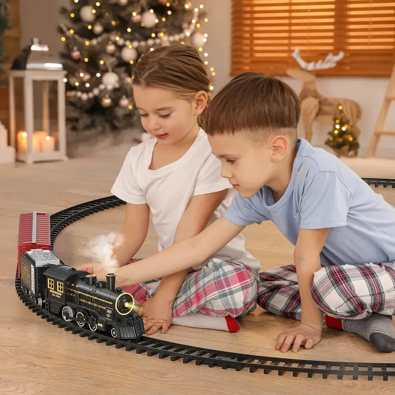 PlayTrain klasyczny zestaw pociągu parowego – zabawka kolejowa dla dzieci do kreatywnej zabawy