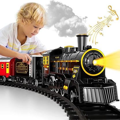 PlayTrain klasyczny zestaw pociągu parowego – zabawka kolejowa dla dzieci do kreatywnej zabawy