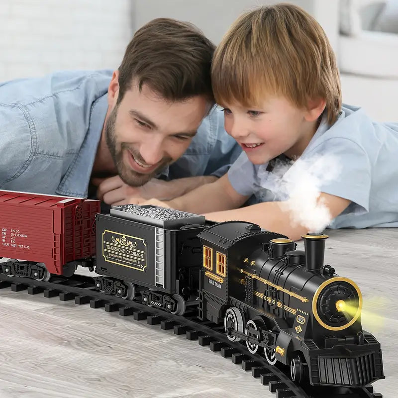 PlayTrain klasyczny zestaw pociągu parowego – zabawka kolejowa dla dzieci do kreatywnej zabawy