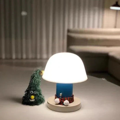 Zabawna lampa stołowa w kształcie grzybka z delikatnym ciepłym światłem