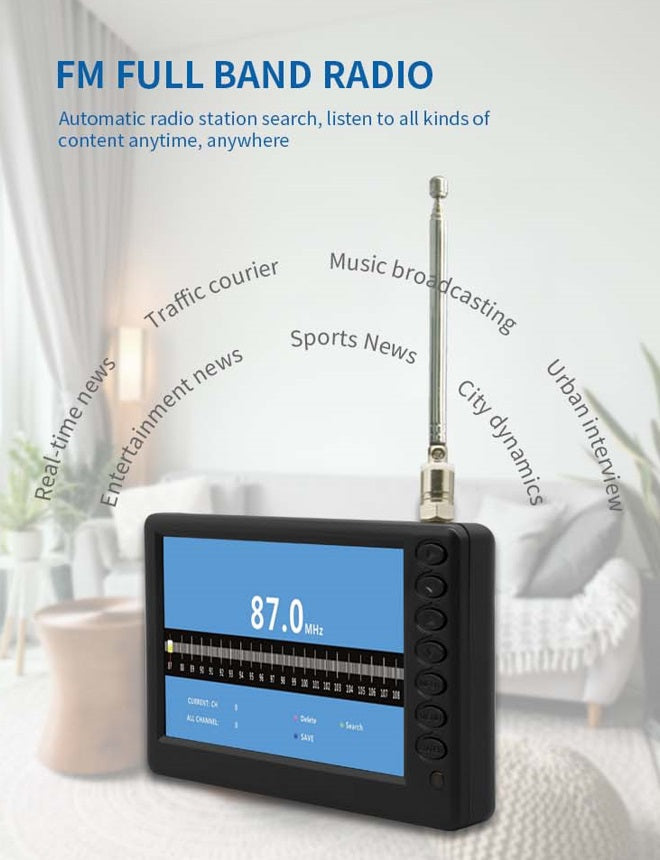 Portable 9 Inch Mini LED TV – Rechargeable Battery Widescreen Television