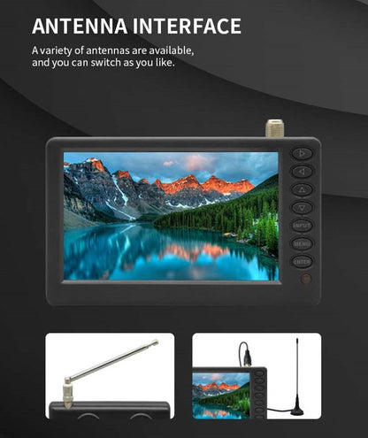 Portable 9 Inch Mini LED TV – Rechargeable Battery Widescreen Television