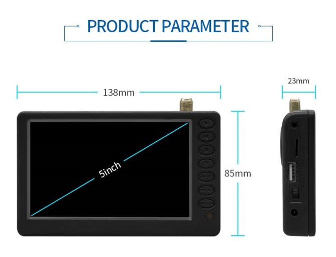 Portable 9 Inch Mini LED TV – Rechargeable Battery Widescreen Television
