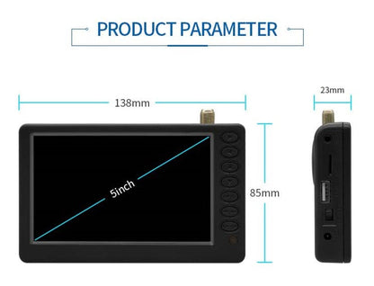 Portable 9 Inch Mini LED TV – Rechargeable Battery Widescreen Television