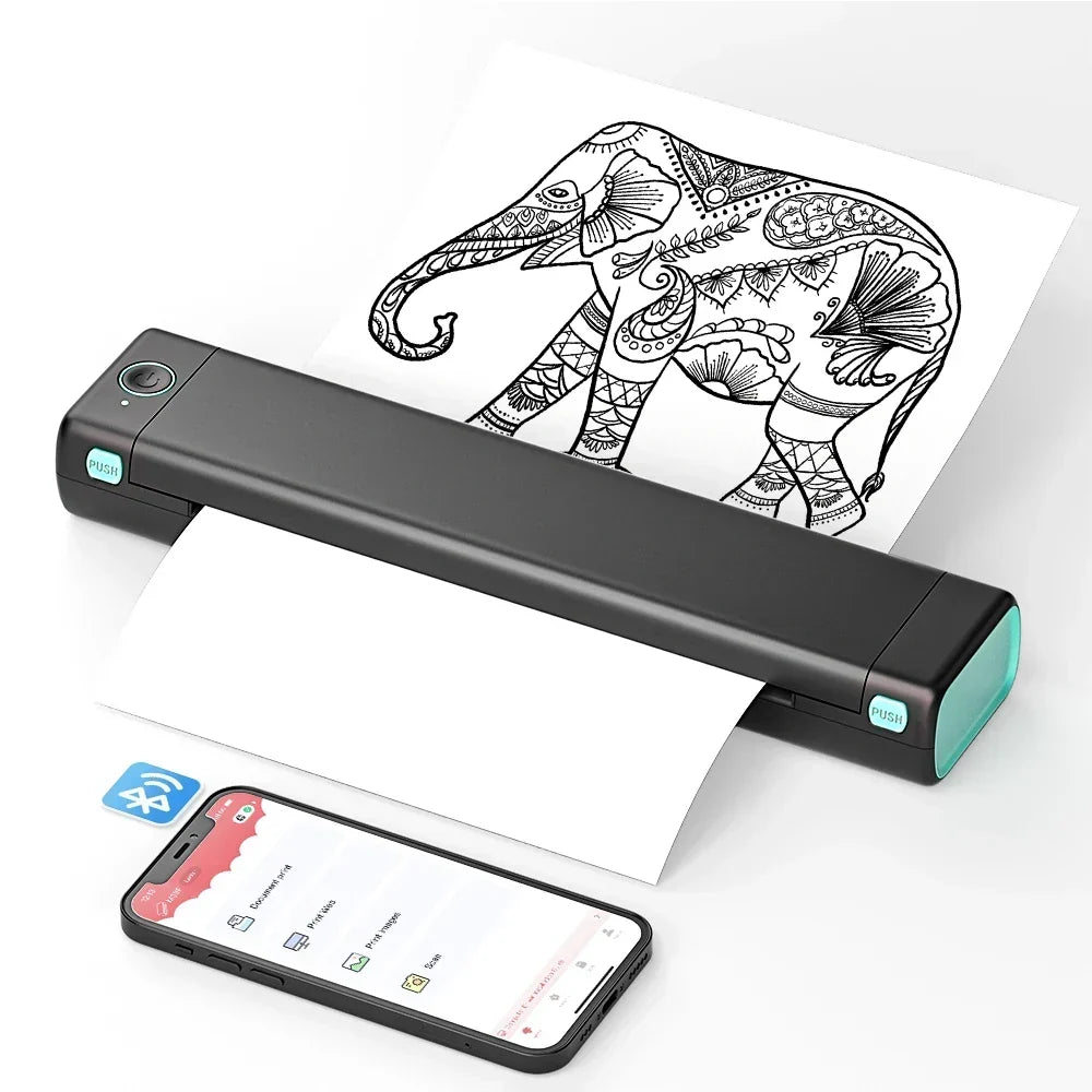 Portable Bluetooth Thermal Printer Wireless Compact Paper Printing Machine