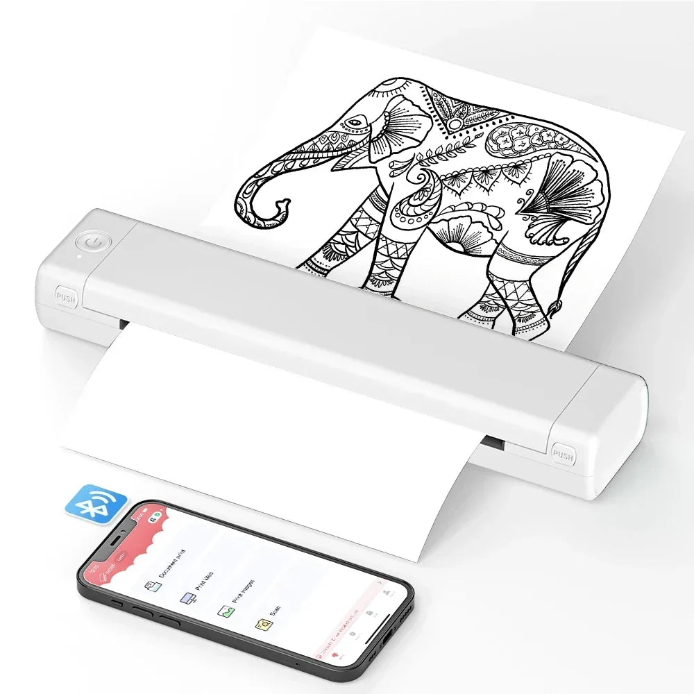 Portable Bluetooth Thermal Printer Wireless Compact Paper Printing Machine