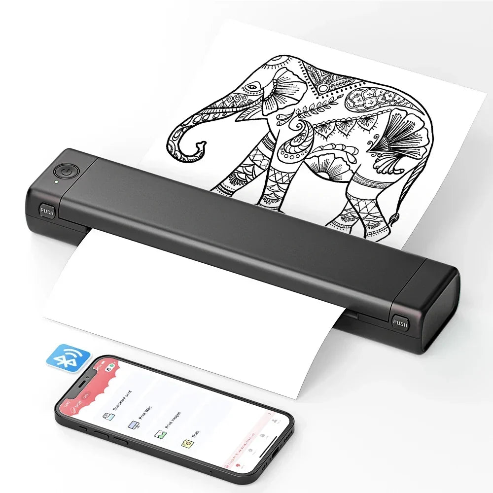 Portable Bluetooth Thermal Printer Wireless Compact Paper Printing Machine