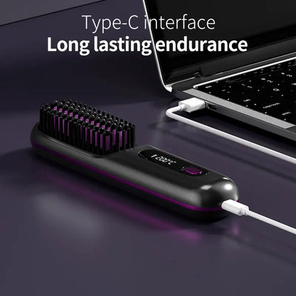 Portable Hair Styling Brush Smooth Straightening Hair Tool
