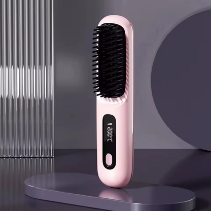 Portable Hair Styling Brush Smooth Straightening Hair Tool