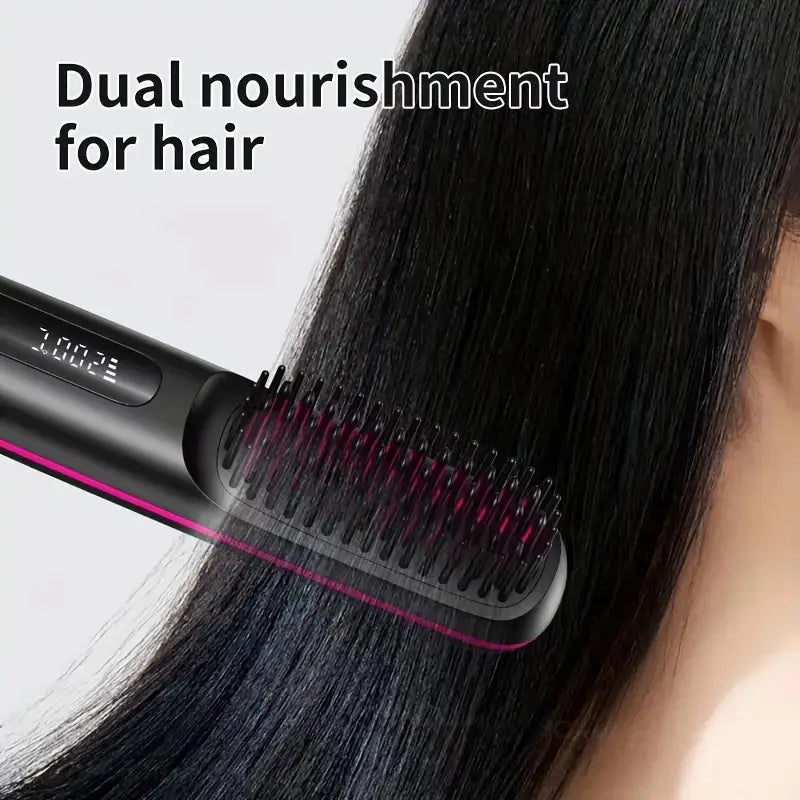 Portable Hair Styling Brush Smooth Straightening Hair Tool