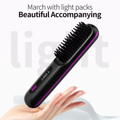 Portable Hair Styling Brush Smooth Straightening Hair Tool