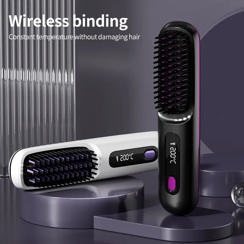 Portable Hair Styling Brush Smooth Straightening Hair Tool