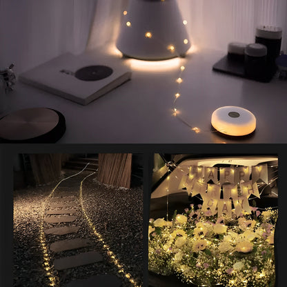 Bærbar LED camping lyskæde USB genopladelig vandtæt 10m eventyrlys