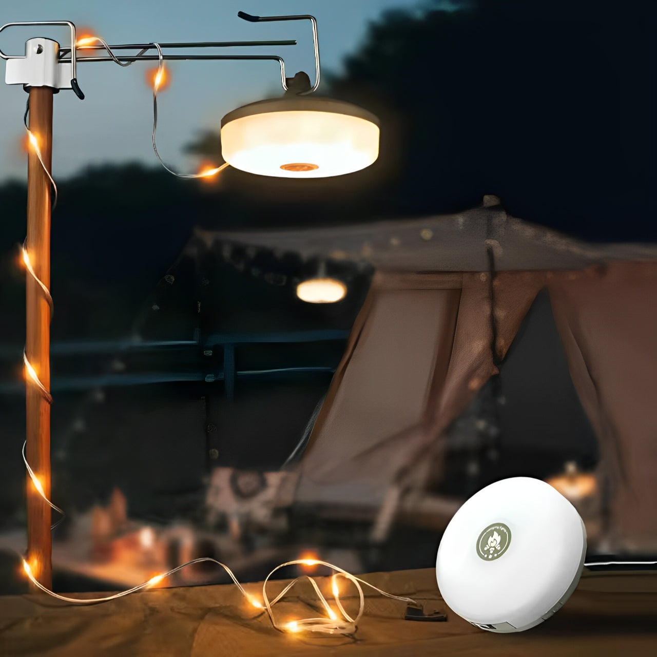 Bærbar LED camping lyskæde USB genopladelig vandtæt 10m eventyrlys