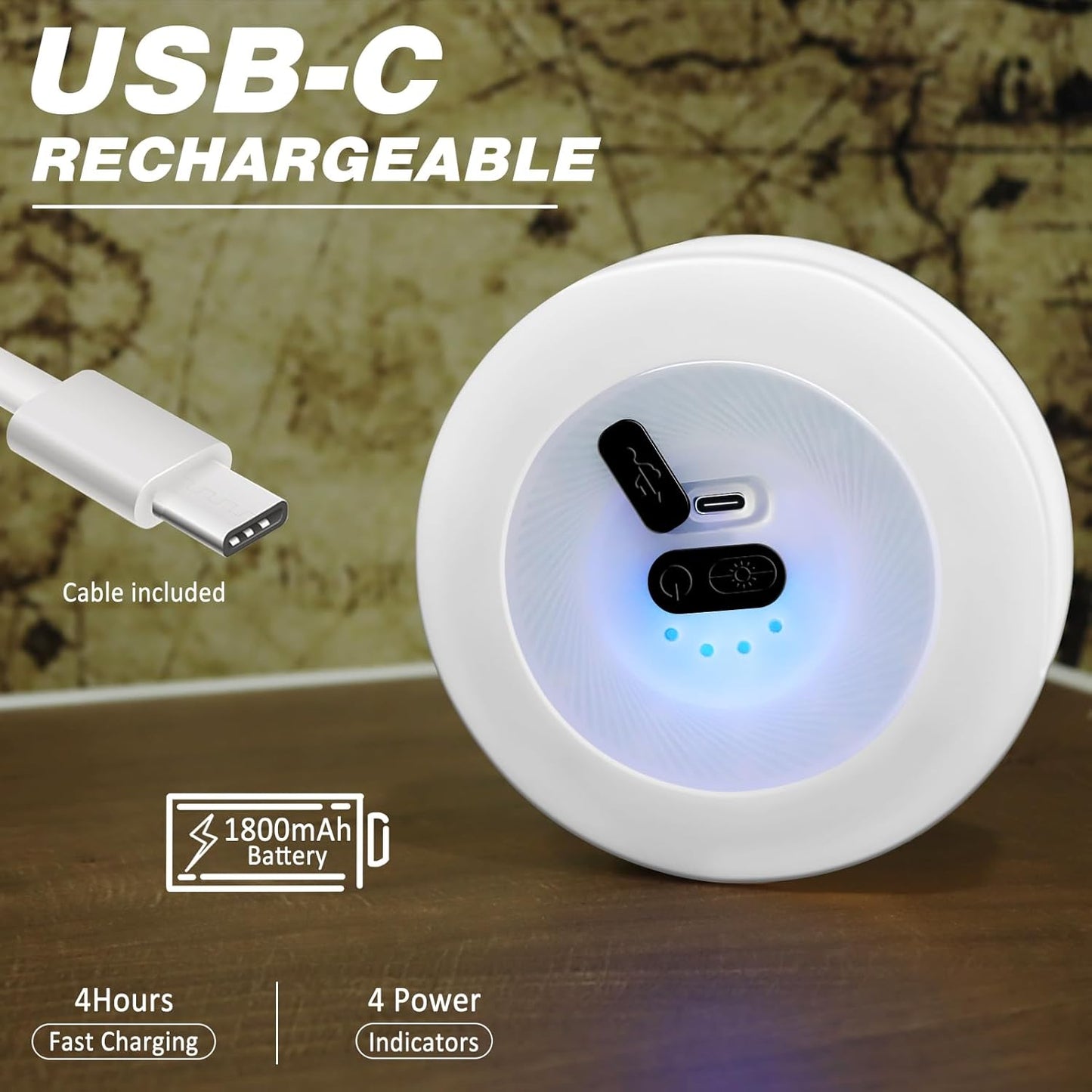 Bærbar LED camping lyskæde USB genopladelig vandtæt 10m eventyrlys