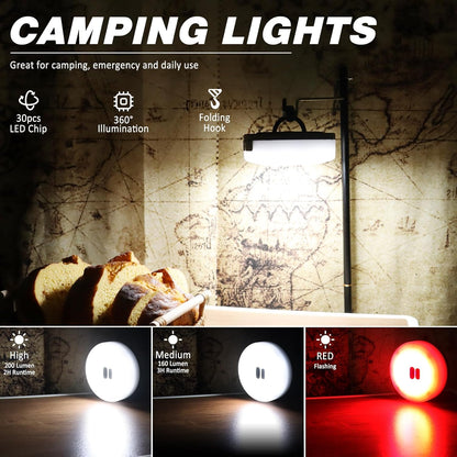 Bærbar LED camping lyskæde USB genopladelig vandtæt 10m eventyrlys