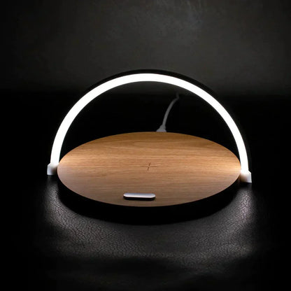 PowerHub 3 in 1 Wireless Charger Phone Stand and LED Desk Lamp for Smart Workspace Setup
