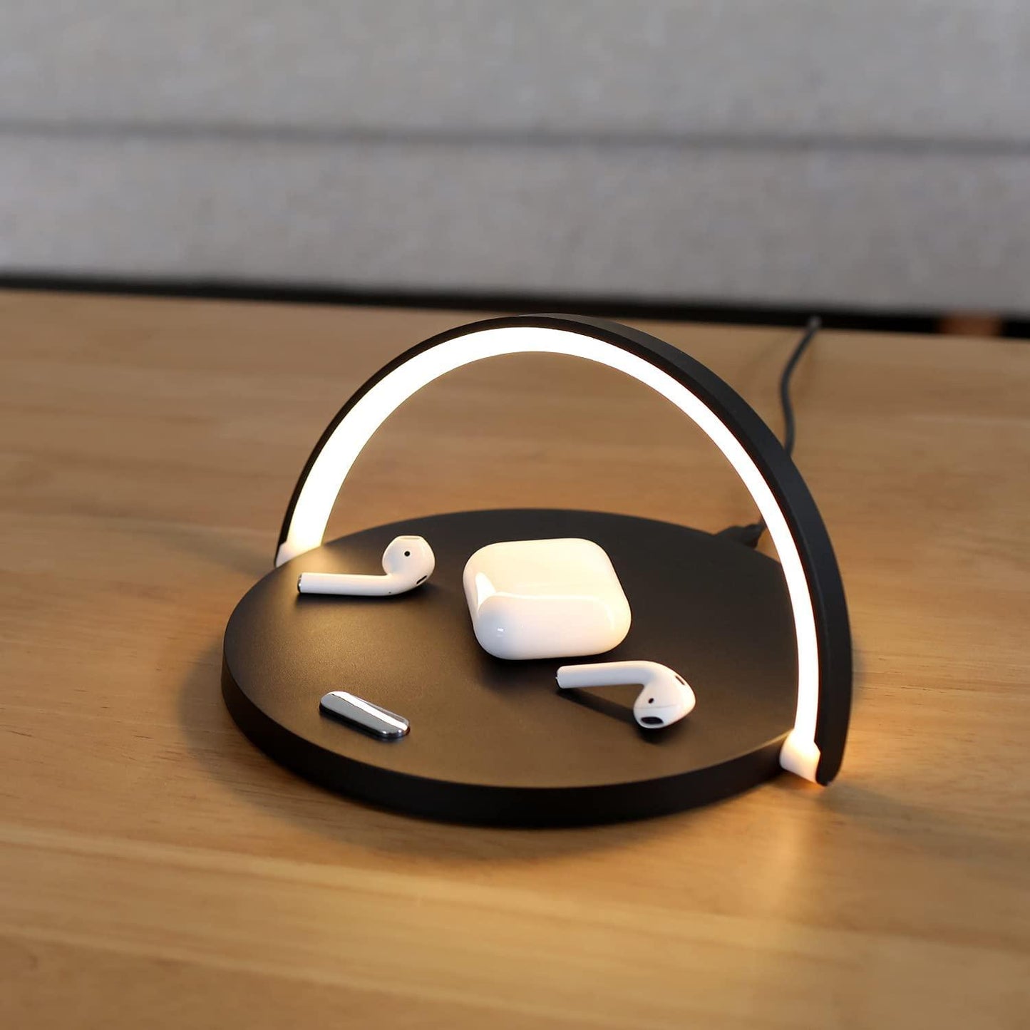 PowerHub 3 in 1 Wireless Charger Phone Stand and LED Desk Lamp for Smart Workspace Setup