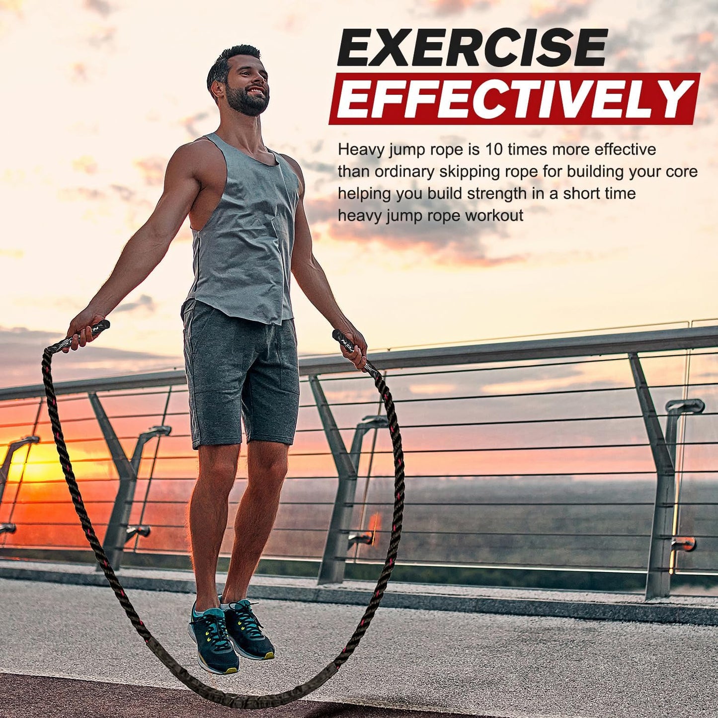 PowerJump Adjustable Weighted Skipping Rope for Strength and Cardio Training