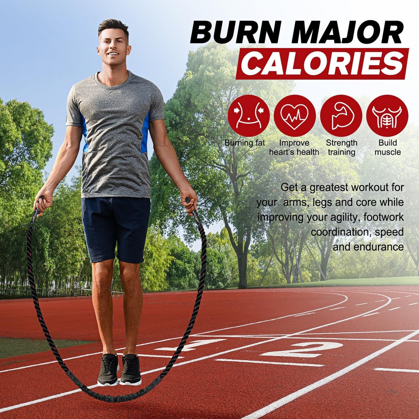 PowerJump Adjustable Weighted Skipping Rope for Strength and Cardio Training