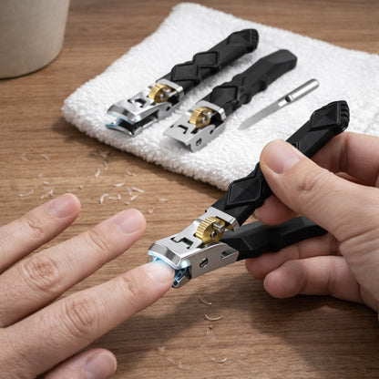 Precisienagelknipperset met knippers voor vingernagels en teennagels en een vijl