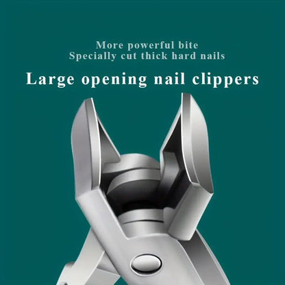 Precision Nail Clipper for Thick Nails with Wide Jaw and Ergonomic Grip